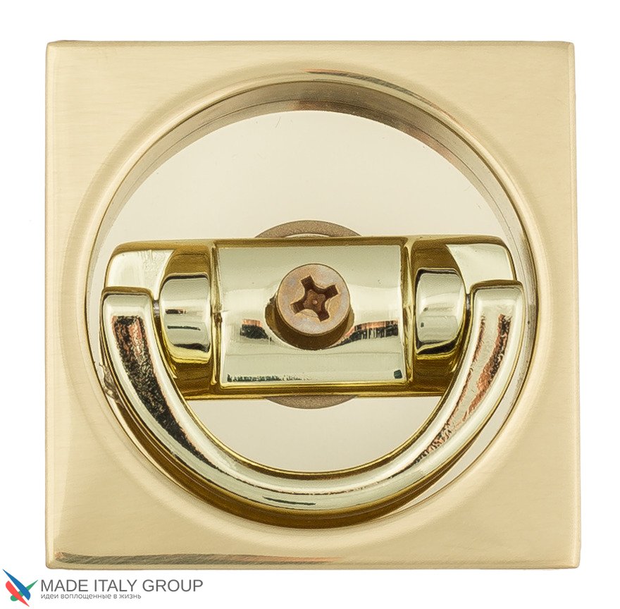 Ручка для раздвижной/распашной двери на квадратном основании Venezia U144 полированная латунь