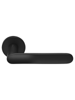 Ручка дверная Morelli GARAK MH-59-R6 BL раздельная на круглой розетке 6 мм, цвет черный, ЦАМ Light