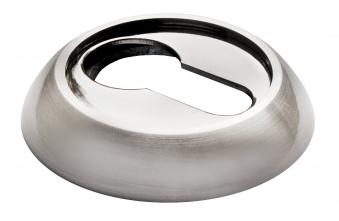 Накладка дверная с квадратным основанием под цилиндр Morelli MH-KH-S SN/BN никель/черный никель