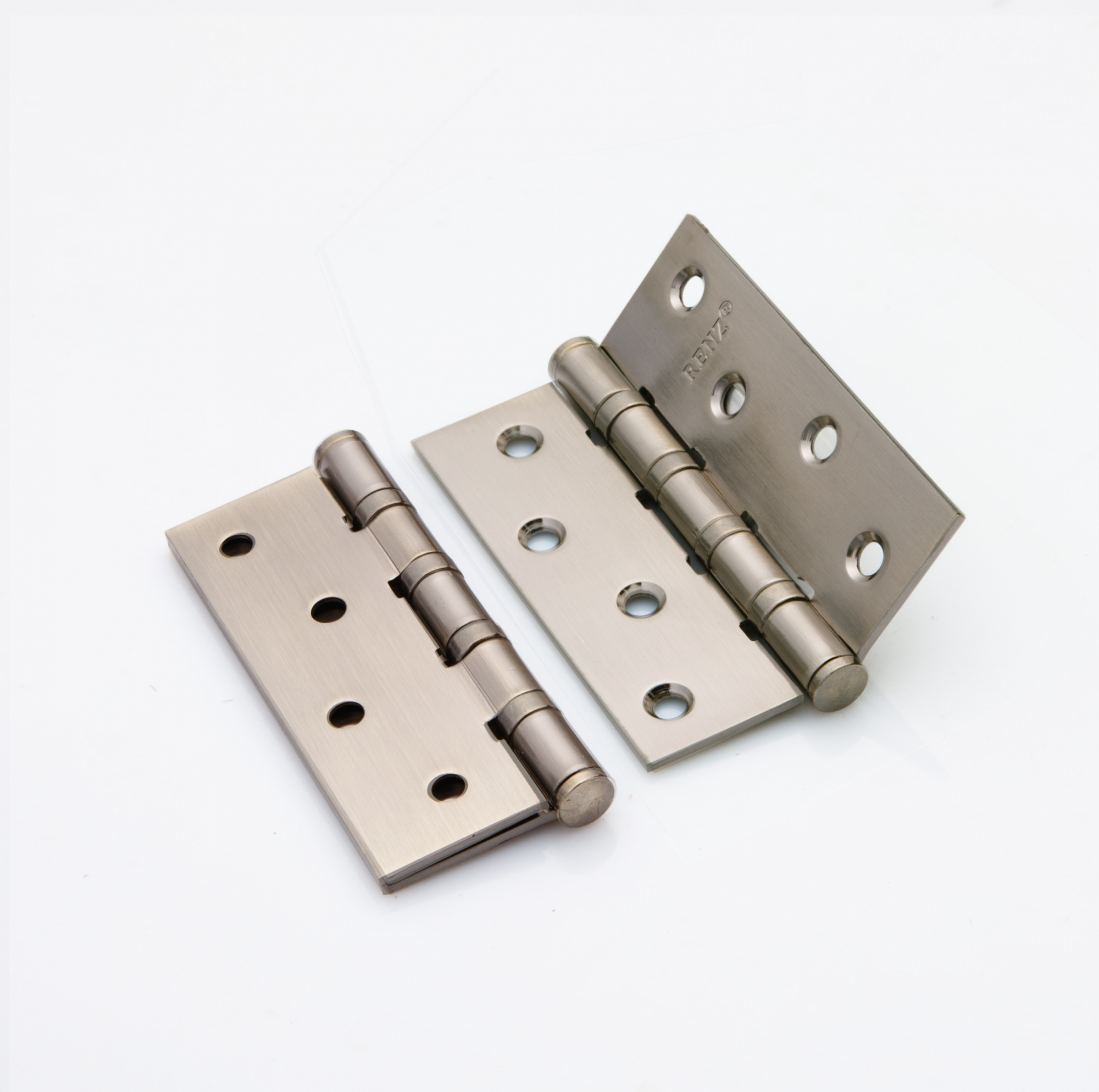 Петля стальная RENZ IN100-4BB FH MSN 100*75*2,5, 4 подшипника, б/колп., никель супер матовый