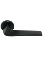 Ручка дверная Morelli Luxury COMETA R5 NERO раздельная на круглой розетке, цвет черный, ЦАМ