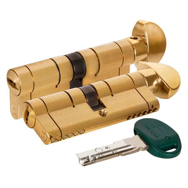 Цилиндровый механизм с вертушкой Mottura C31F363601RLC5 72 мм/31+10+31, латунь PVD (верт 99.506)