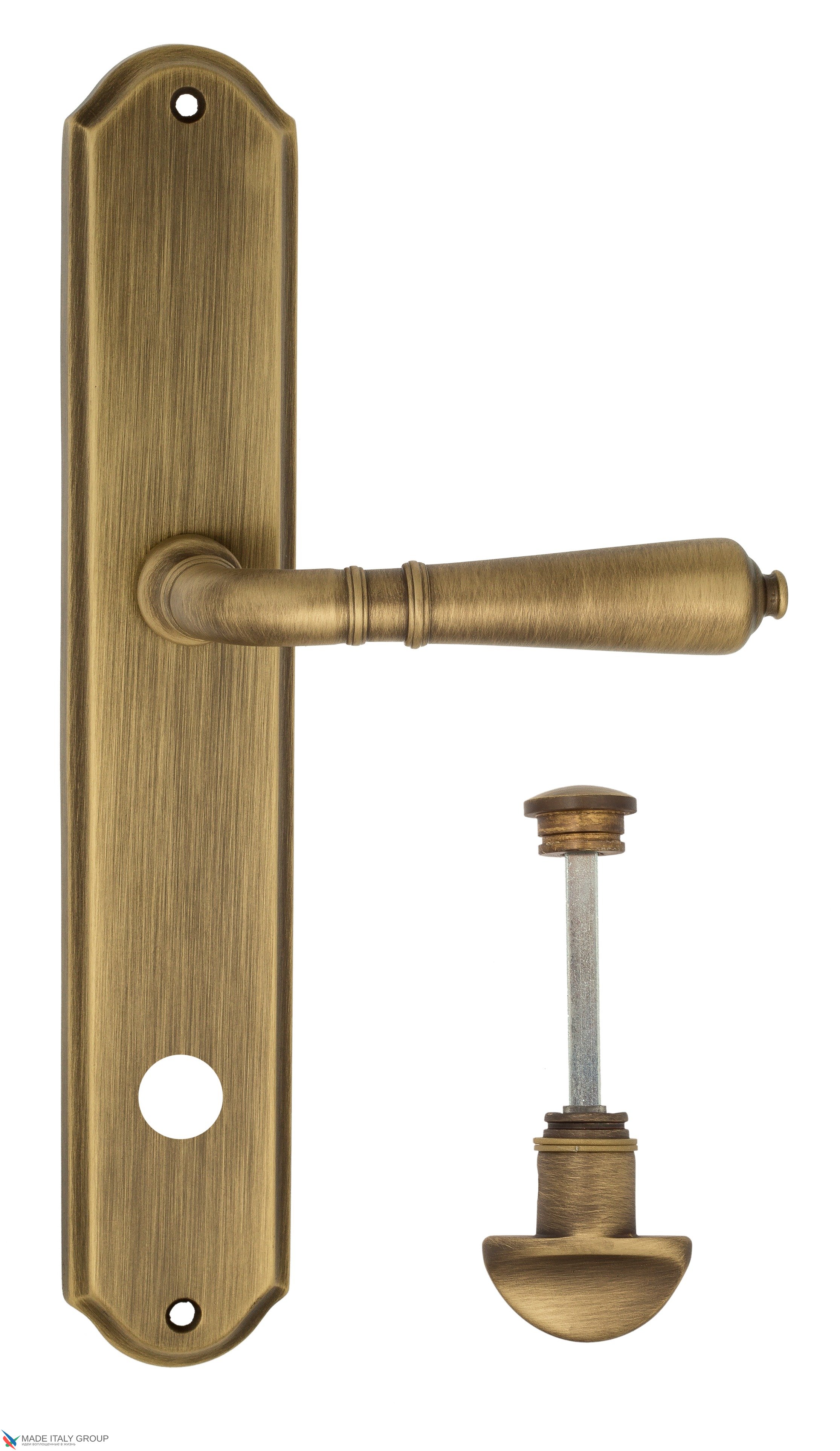 Дверная ручка Venezia "VIGNOLE" WC-2 на планке PL02 матовая бронза