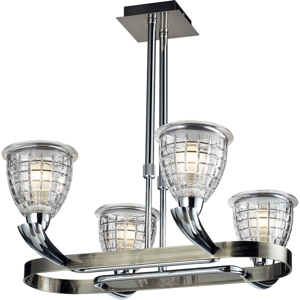 Люстра потолочная N-Light 402-04-17 chrome + antique brass