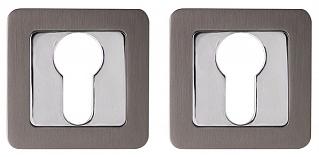 Накладка дверная с квадратным основанием под цилиндр Punto ET QR GR/CP-23 графит/хром