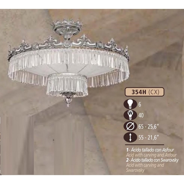Люстра потолочная Riperlamp 354H/6 CX ACID W/CARVING, ASFOUR