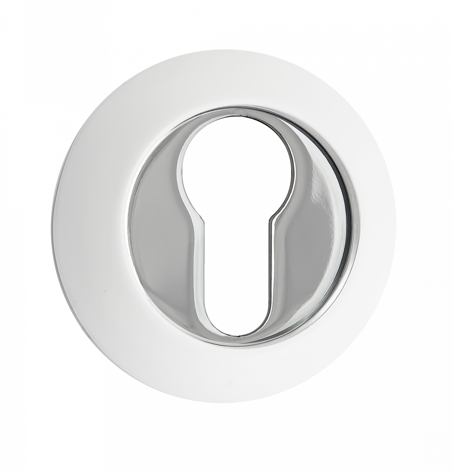 Накладка на цилиндр RENZ INET 08 SW/CP супер белый/хром блестящий