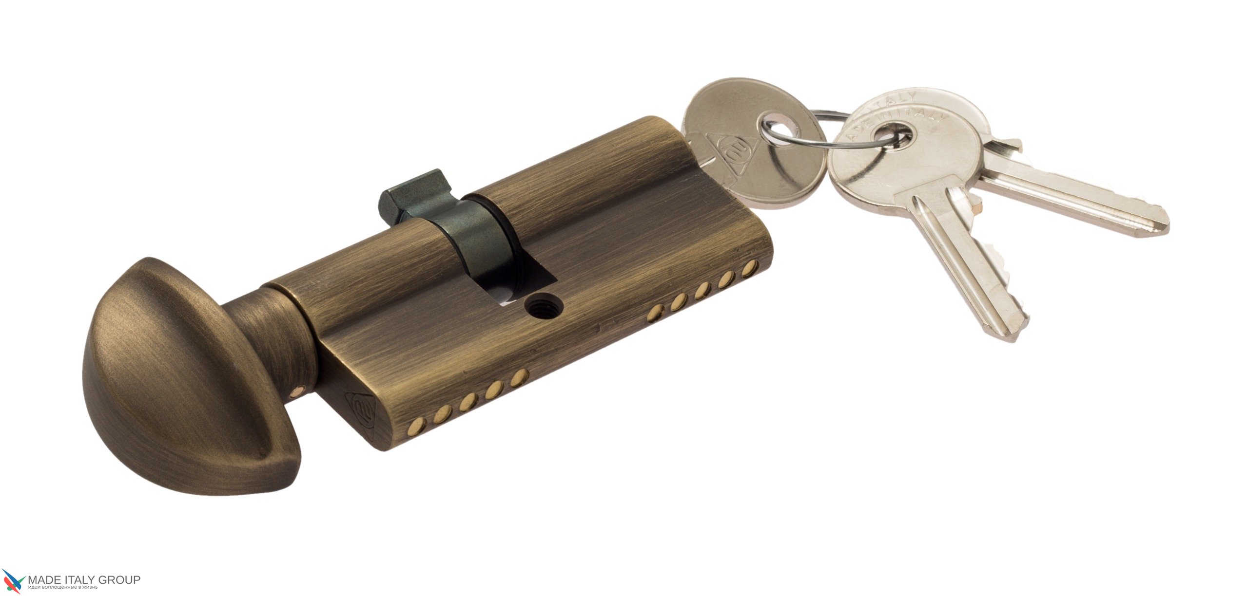 Цилиндровый механизм вертушка-ключ Venezia 25/10/35 матовая бронза