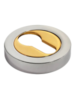 Накладка на замок Morelli Luxury LUX-KH-R2 COT круглая под евроцилиндр, цвет глянцевый хром/золото