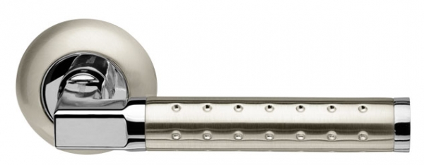 Ручки дверные межкомнатные Armadillo Eridan LD37-1SN/CP-3 матовый никель/хром TECH (кв. 8х140)
