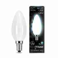 Лампа светодиодная филаментная Gauss E14 5W 4100К матовая 103201205