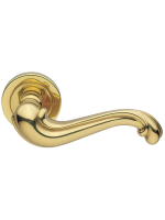 Ручка дверная Morelli Luxury BAROCCO R2 OTL раздельная на круглой розетке, цвет золото, латунь