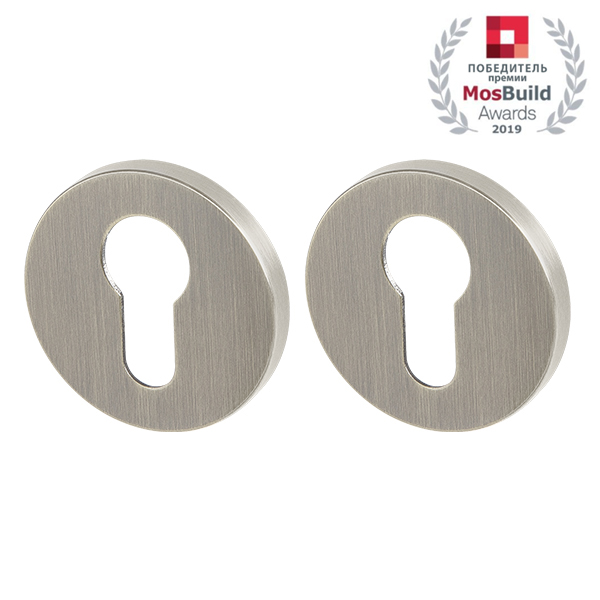 Накладка дверная с круглым основанием под цилиндр Armadillo CYLINDER ET URS SN-3 матовый никель