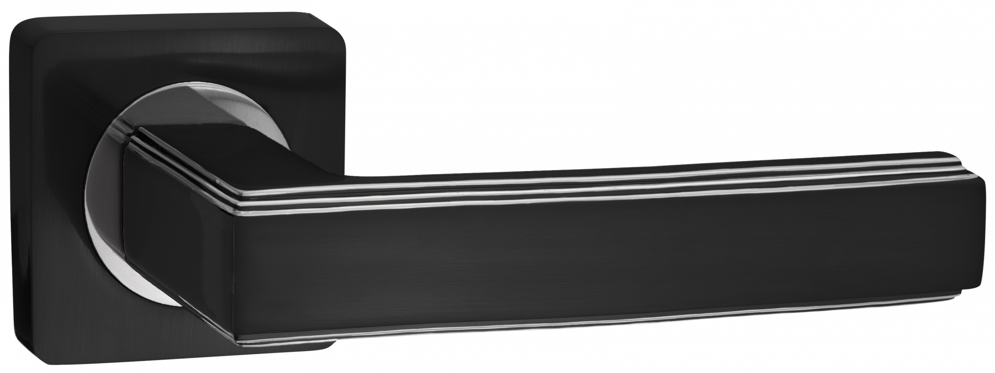 Ручки дверные RENZ INDH 96-02 B/CP Арона черный/хром блестящий