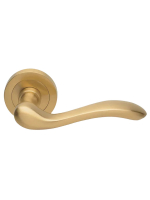 Ручка дверная Morelli Luxury ERICA R2 OSA на круглой розетке, цвет матовое золото, латунь