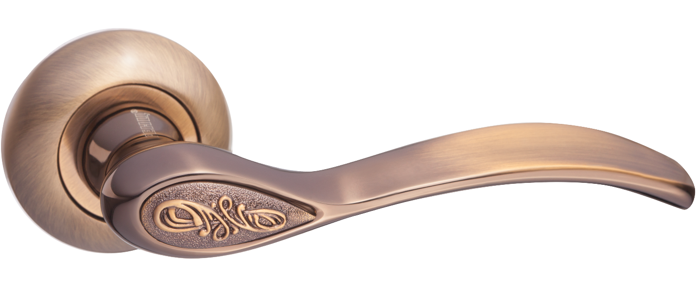 Ручки дверные RENZ INDH 17-08 PCF Ручка дв. Флория кофе блестящий