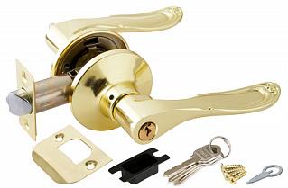 Ручка защелка (кноб) дверная нажимная Punto 6030 PB-E кл./фик. золото