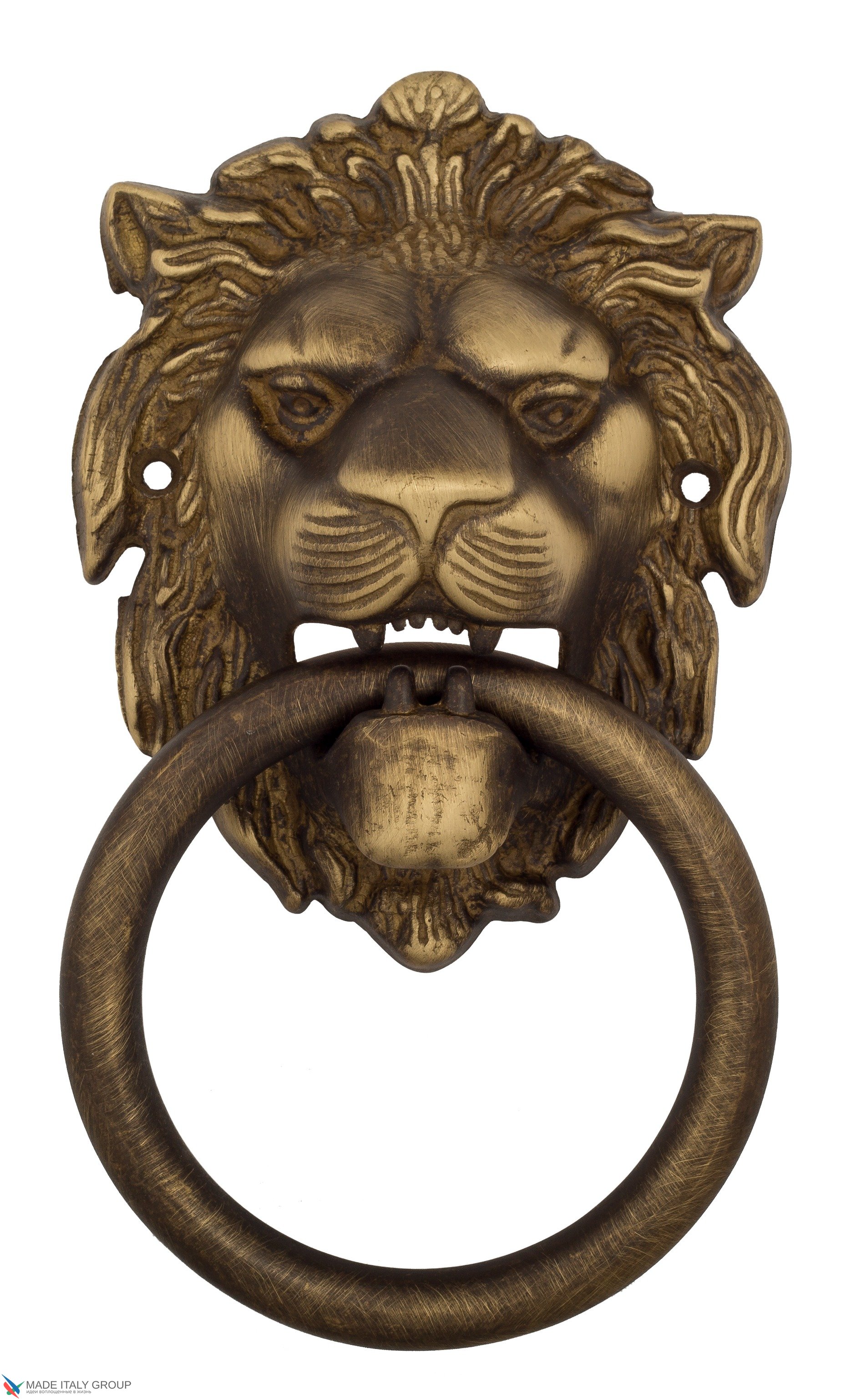 Дверная стучалка Venezia "LEONE" 190x110 матовая бронза