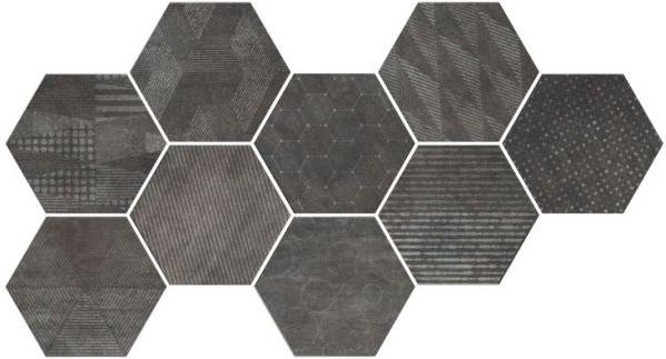 Керамогранит Serenissima Docklands Hexagon Freeport Black напольная 24х27,7