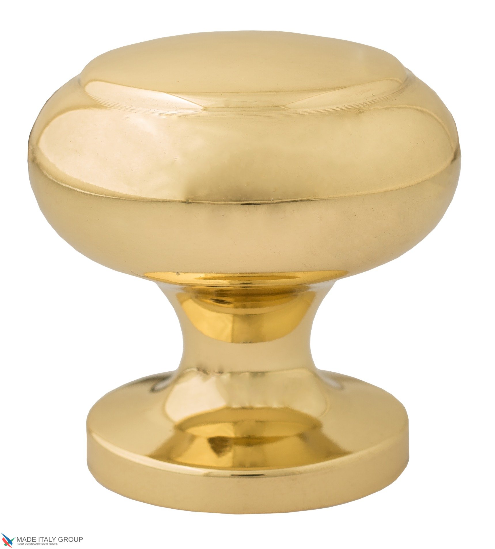 Ручка дверная кноб Venezia P12 Ø65 полированная латунь