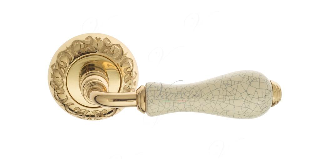 Ручка дверная межкомнатная Venezia Colosseo D4 Белая керамика+полированная латунь