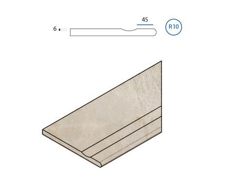 Керамогранит Italon Magnetique Минерал Уайт c выемкой закругл. правый структур.рет бортик 30х60