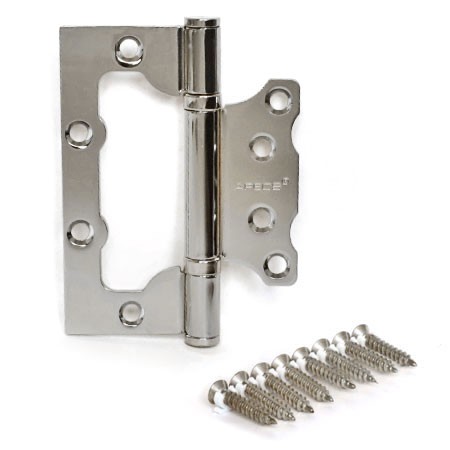 Петля стальная накладная дверная без врезки Apecs 100*75*2,5-B2-Steel-CR-Blister хром