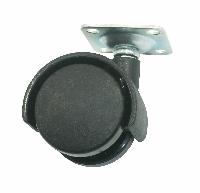 Опора колесная с площадкой, d=40, h=59, пластмасса черная