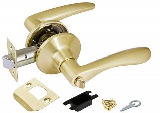 Ручка защелка (кноб) дверная нажимная Punto 6020 SB-B фик. мат. золото