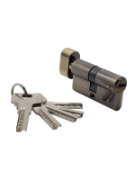 Ключевой цилиндр высокой секретности Morelli HS 60CK AB с заверткой (60мм 25+10+25), цвет античная бронза