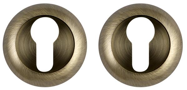 Накладка дверная с круглым основанием под цилиндр Fuaro ET RM ABG-6 зеленая бронза