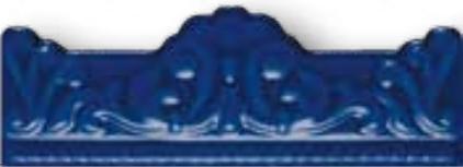 Плитка керамическая Ribesalbes Zocalo Moldura Barroca Azul Valencia (Relieve) бордюр 5х20