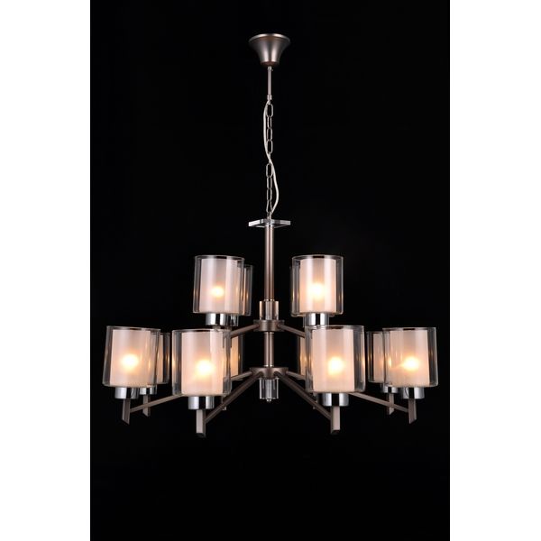 Люстра подвесная Natali Kovaltseva DOUBLE 81049-12C ANTIQUE SILVER