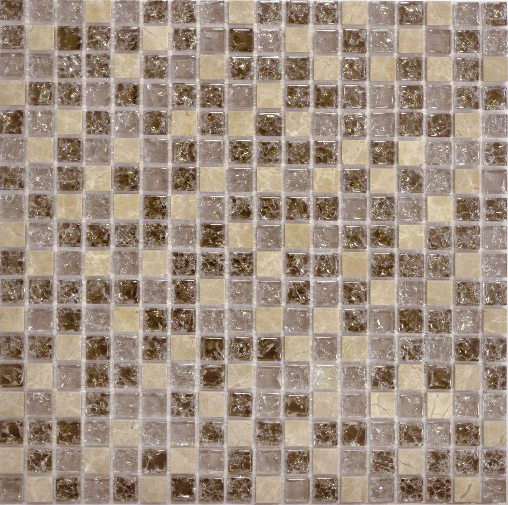 Мозаика Q-Stones стекло+камень QSG-013-15/8 30,5х30,5