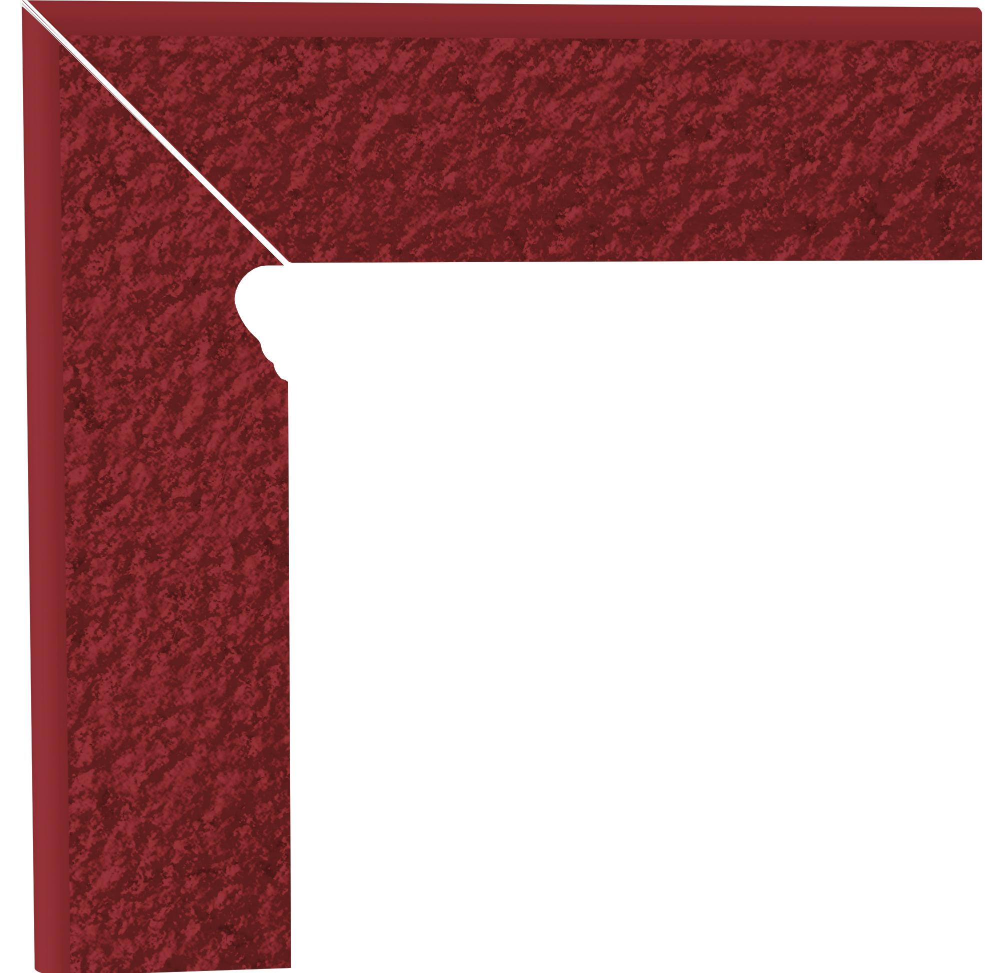 Плитка клинкерная цоколь левый структурный Paradyz Natural Rosa Duro B+A 8,1х30