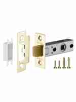 Защелка дверная межкомнатная Fuaro Plastic P12-45-25 GP латунь с пластиковым язычком