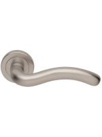 Ручка дверная Morelli Luxury SNAKE R2 NIS раздельная на круглой розетке, цвет матовый никель, латунь