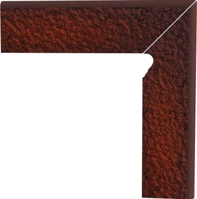 Плитка клинкерная цоколь правый Paradyz Cloud Brown Duro 2-х элем 30х8,1