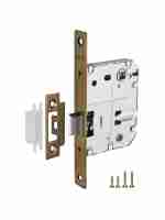 Замок межкомнатный дверной под фиксатор Punto L72-50 ABG Зеленая бронза