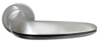 Ручка дверная межкомнатная Morelli Luxury Nature NC-5 CSA/NERO матовый хром/черный