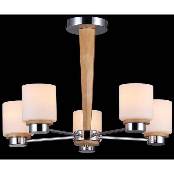 Потолочная люстра Natali Kovaltseva Lisboa LISBOA 11399/5C CHROME, OAK