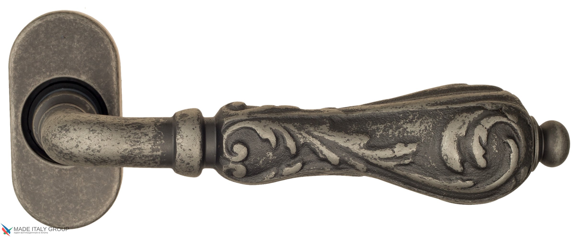 Дверная ручка для профильных дверей Venezia "MONTE CRISTO" EP античное серебро
