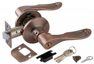 Ручка защелка (кноб) дверная нажимная Punto 6030 AC-E кл./фик. медь