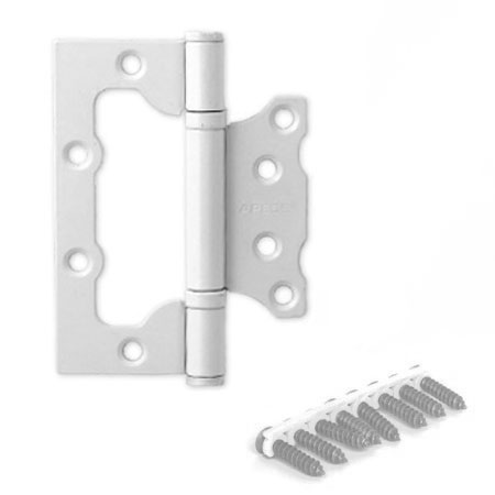 Петля стальная накладная дверная без врезки Apecs 100*75*2,5-B2-Steel-W белый
