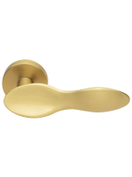 Ручка дверная Morelli Luxury LUNCH PF OSA раздельная на круглой розетке, цвет матовое золото, латунь