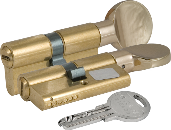 Цилиндровый механизм с вертушкой KALE KILIT 164 SM/62 (26+10+26) mm латунь 5 кл.