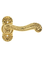 Ручка дверная Morelli Luxury LOUVRE V OTL на фигурной розетке, цвет - золото