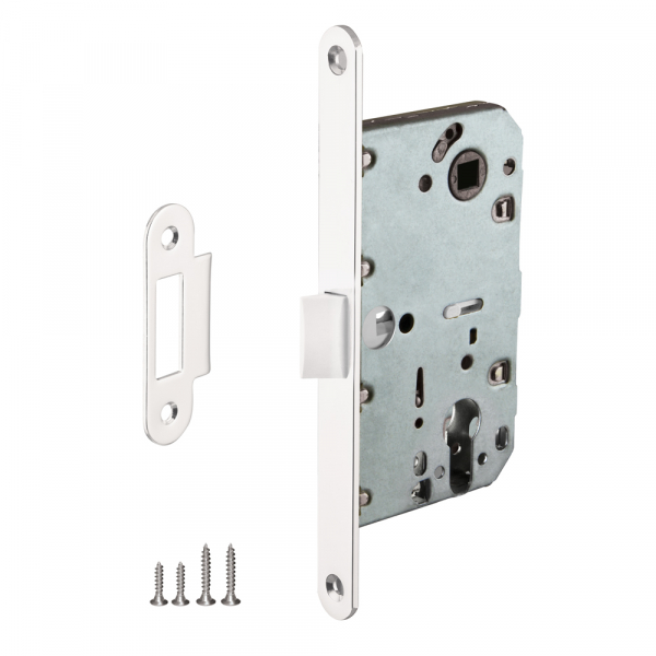 Замок дверной с пластиковым язычком Punto PL85-50 WH (белый)