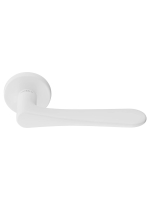 Ручка дверная Morelli Luxury AULA R5 BIA раздельная на круглом основании 7мм, цвет белый, ЦАМ