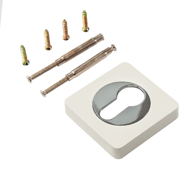 Накладка на цилиндр RENZ INET 02 SW/SN суп.бел./ник.бл.КВ